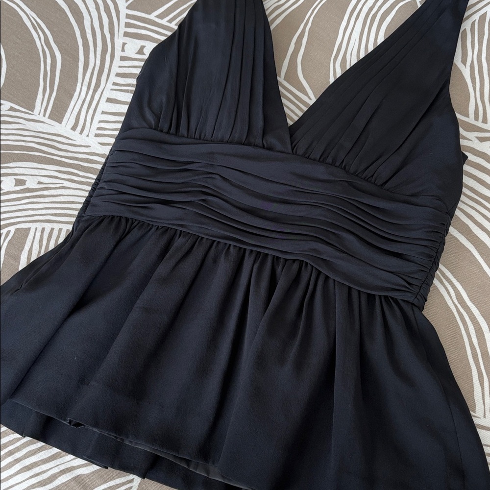 KATE SPADE black silk dressy top with side zipper - Picture 9 of 11